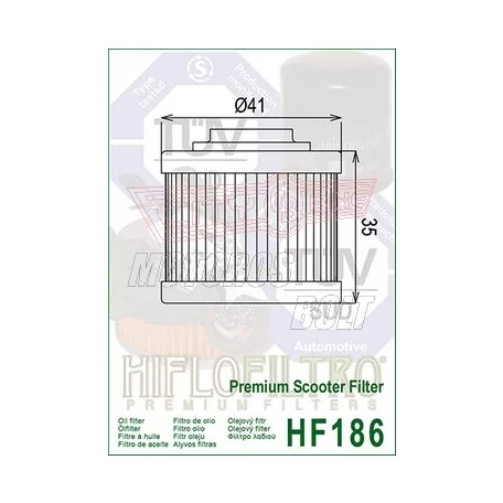 Olajszűrő HIFLOFILTRO HF 186