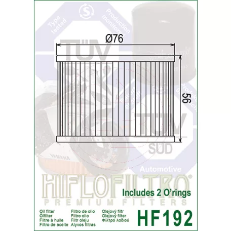 HIFLOFILTRO olajszűrő HF192