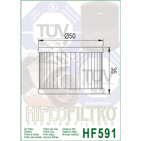 HIFLOFILTRO olajszűrő HF591