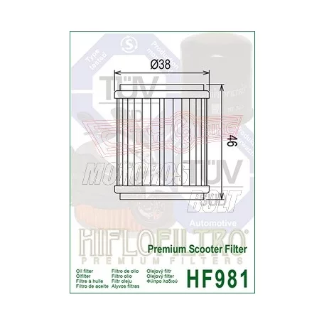 Olajszűrő HIFLOFILTRO HF 981