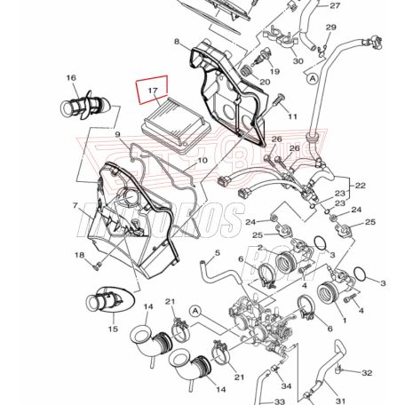 Levegőszűrő YAMAHA T-MAX 500 (08-11) / 530 (12-16) (fő szűrő)