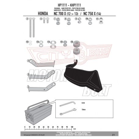 Kézvédő HONDA NC700X (2012-2013) / NC750X / NC750X DCT (2014-2015) / NC750S (2016-2020) / NC750X (2016-2020) GIVI