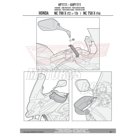 Kézvédő HONDA NC700X (2012-2013) / NC750X / NC750X DCT (2014-2015) / NC750S (2016-2020) / NC750X (2016-2020) GIVI