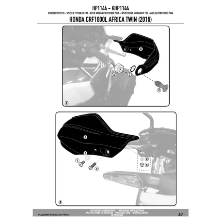 Kézvédő kiegészítés HONDA X-ADV 750 (2017-2020) / CRF 1000 L Africa Twin (2016-2019) / CRF 1000 L Africa Twin Adventure Sports (2018-2019) GIVI