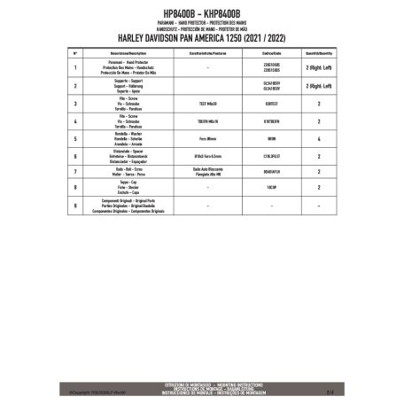 Kézvédő HP8400B HARLEY DAVIDSON Pan America 1250 (2021-2025) GIVI