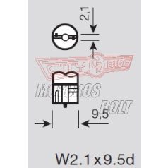 Izzó 12V 10W T10 üvegfejű W2,1x9,5d