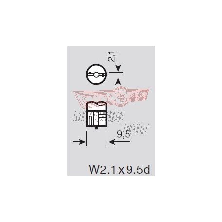 Izzó 12V 10W T10 üvegfejű W2,1x9,5d