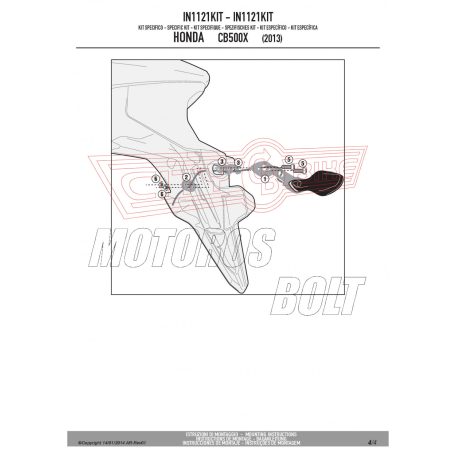 Index tartó HONDA CB 500 X (2013-2018) GIVI