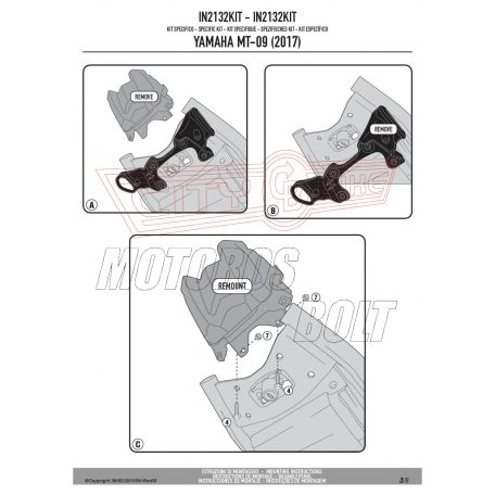 Index tartó YAMAHA MT-09 (2017-2020) GIVI