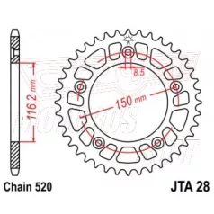 Lánckerék hátsó JT 028
