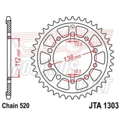 Lánckerék hátsó JT 1303-43