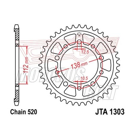 Lánckerék hátsó JT 1303