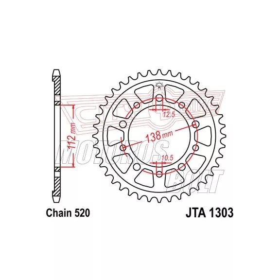 Lánckerék hátsó JT 1303-44 Lánckerék hátsó JT 1303-44