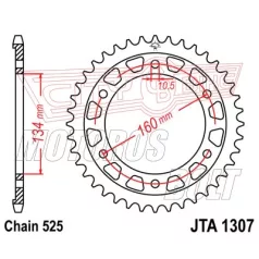 Lánckerék hátsó JT 1307