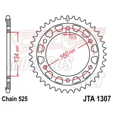 Lánckerék hátsó JT 1307