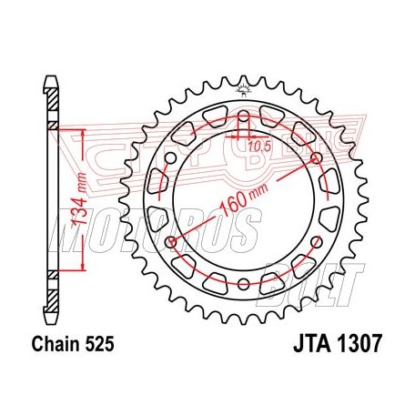 Lánckerék hátsó JT 1307