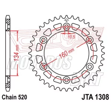 Lánckerék hátsó JT 1308