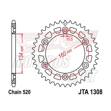 Lánckerék hátsó JT 1308