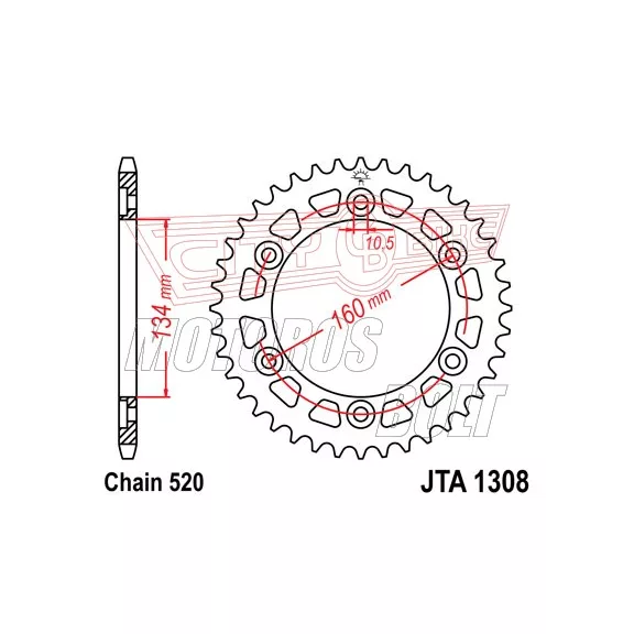 Lánckerék hátsó JT 1308 Lánckerék hátsó JT 1308