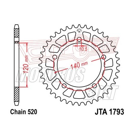 Lánckerék hátsó JT 1793-45