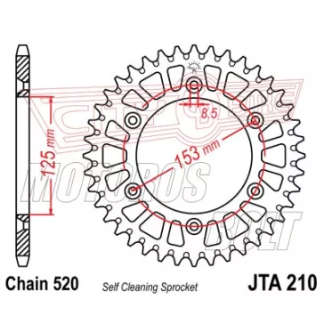 Lánckerék hátsó JT 210