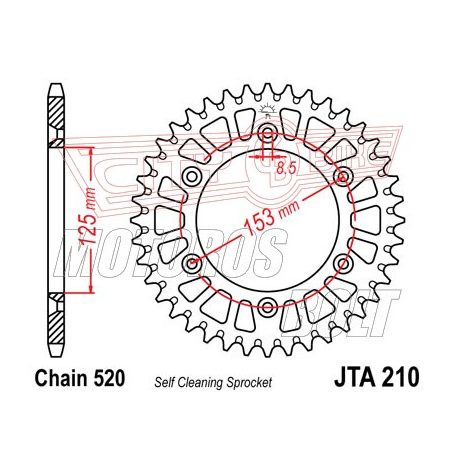 Lánckerék hátsó JT 210-49