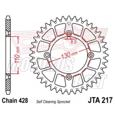Lánckerék hátsó JT 217-50