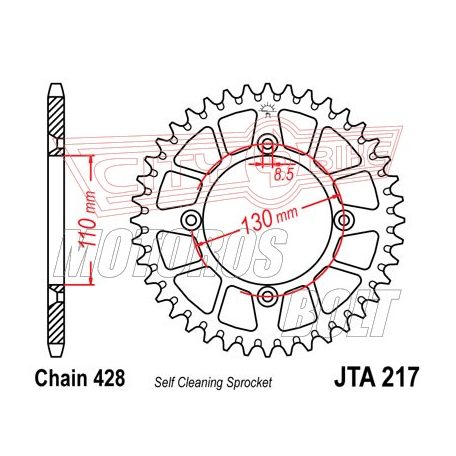 Lánckerék hátsó JT 217-56