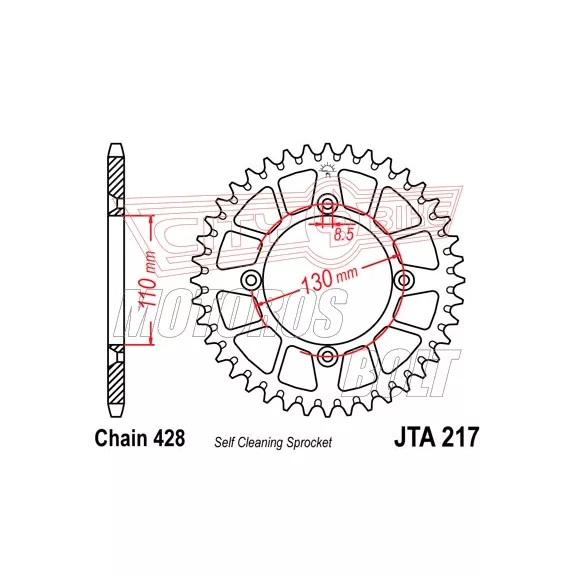 Lánckerék hátsó JT 217-50 Lánckerék hátsó JT 217-50