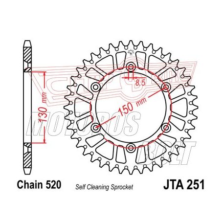 Lánckerék hátsó JT 251