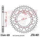 Lánckerék hátsó JT 461-52