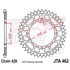 Lánckerék hátsó JT 462