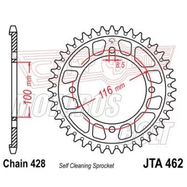 Lánckerék hátsó JT 462