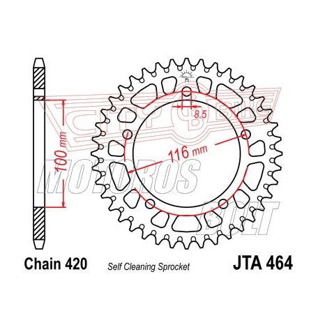 Lánckerék hátsó JT 464