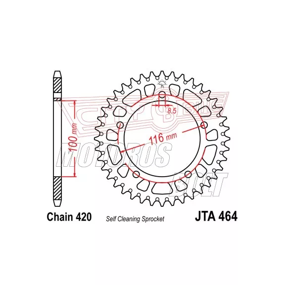 Lánckerék hátsó JT 464 Lánckerék hátsó JT 464