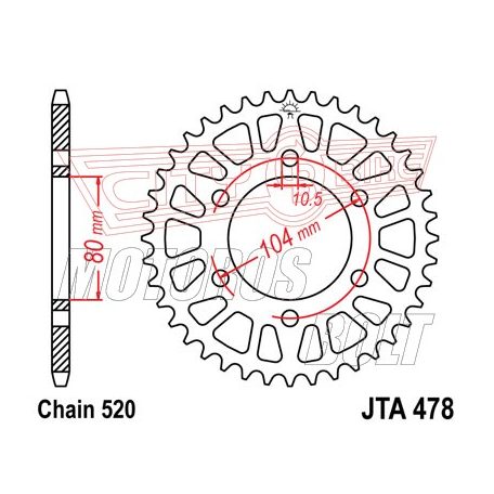 Lánckerék hátsó JT 478-45