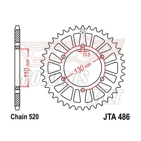 Lánckerék hátsó JT 486-42