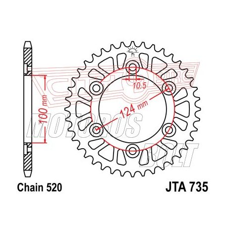 Lánckerék hátsó JT 735-39