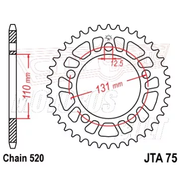 Lánckerék hátsó JT 75