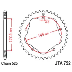 Lánckerék hátsó JT 752