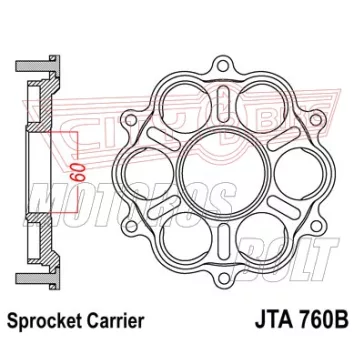   Lánckerék adapter hátsó lánckerékhez Ducati 939/998/1098/1099/1198/1200/1260 JTA760B