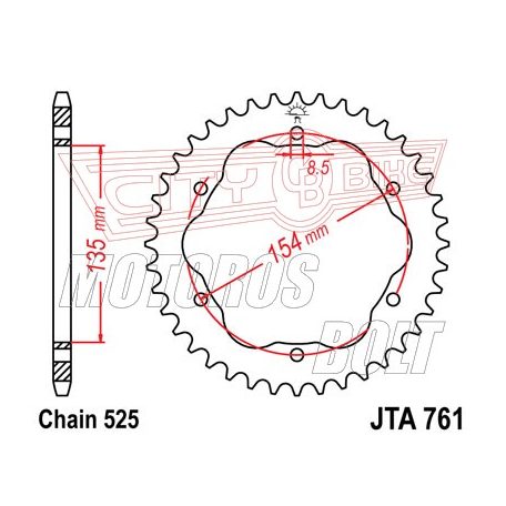 Lánckerék hátsó JT 761