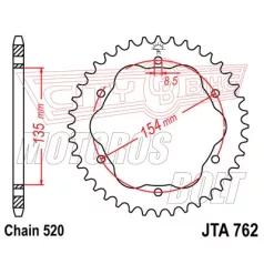 Lánckerék hátsó JT 762