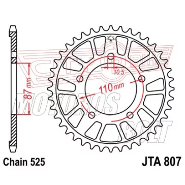 Lánckerék hátsó JT 807