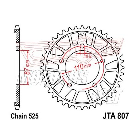 Lánckerék hátsó JT 807-44