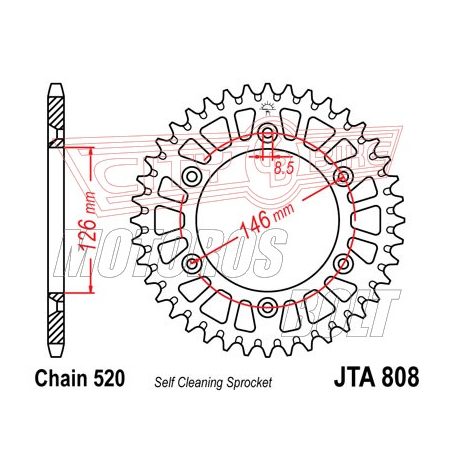 Lánckerék hátsó JT 808-49