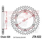 Lánckerék hátsó JT 822-49