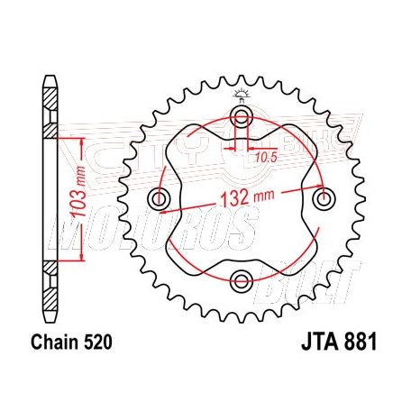 Lánckerék hátsó JT 881