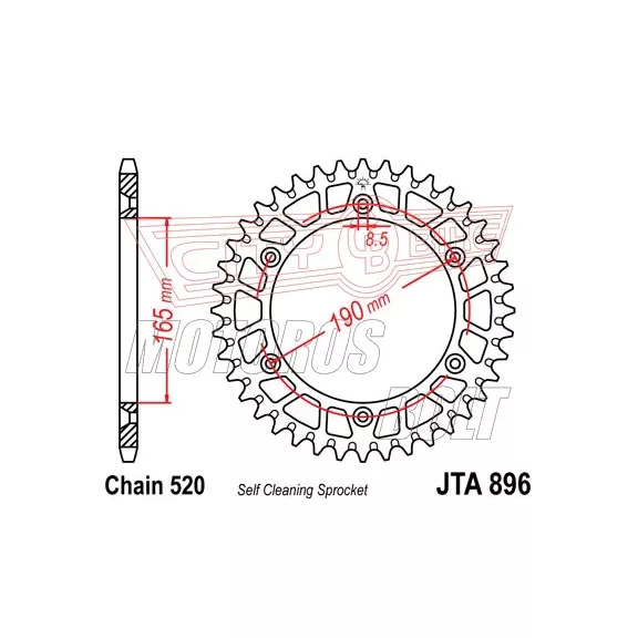 Lánckerék hátsó JT 896-50 Lánckerék hátsó JT 896-50
