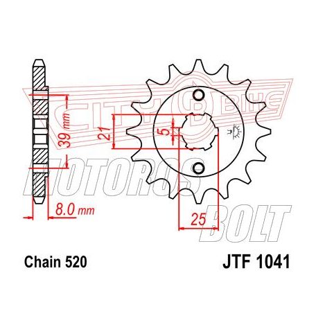 Lánckerék első JT 1041